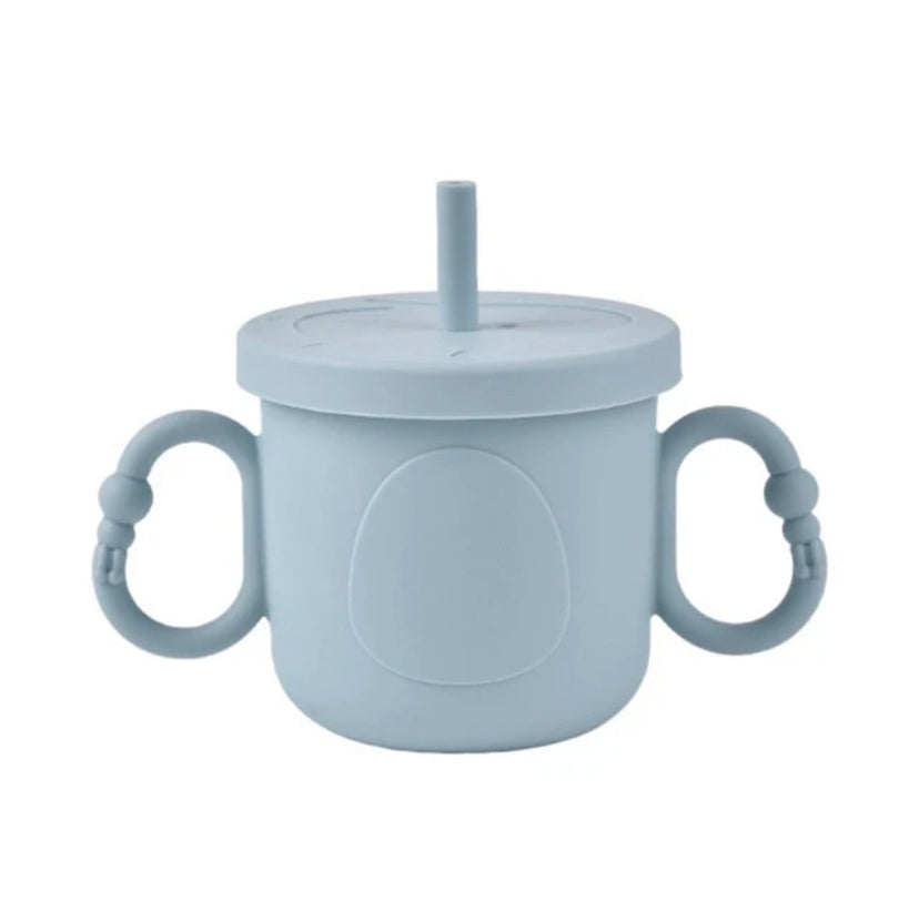 Taza silicona pingüino azul