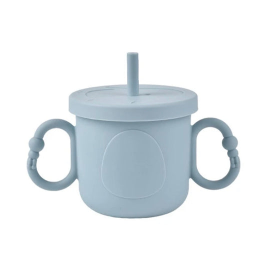 Taza silicona pingüino azul