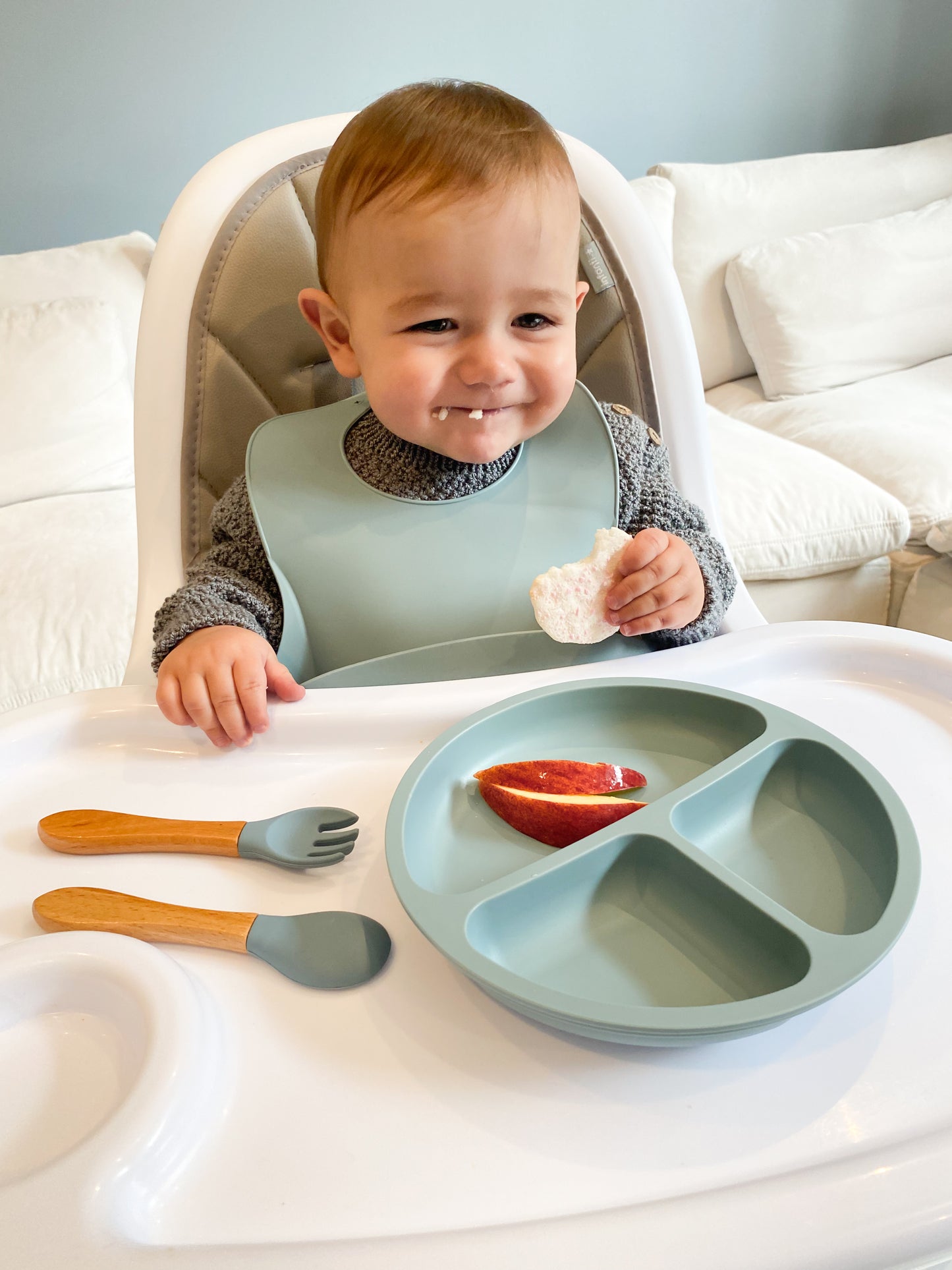 Plato de silicona rosa baby