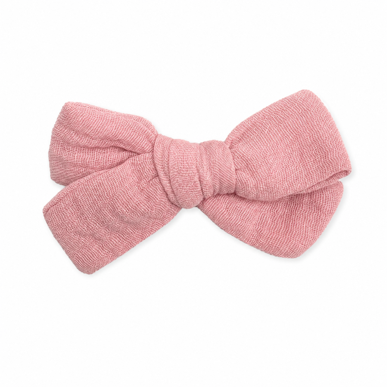 Moñito rosado con pinza - algodón