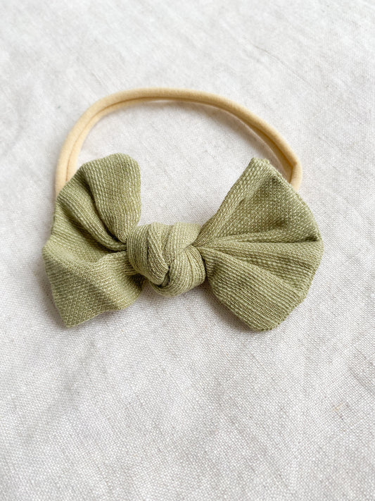 Moño lino verde lemon