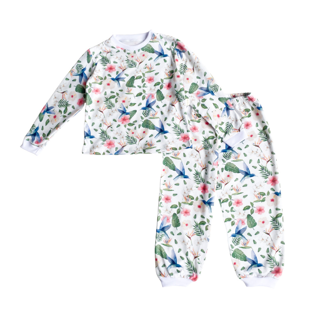 Pijama toddler largo flora colombiana pima